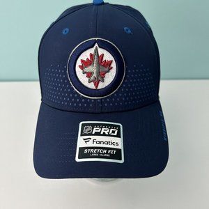 Winnipeg Jets Logo Authentic Pro Fitted Mens Hat Cap Blue NWT Fanatics NHL L/XL